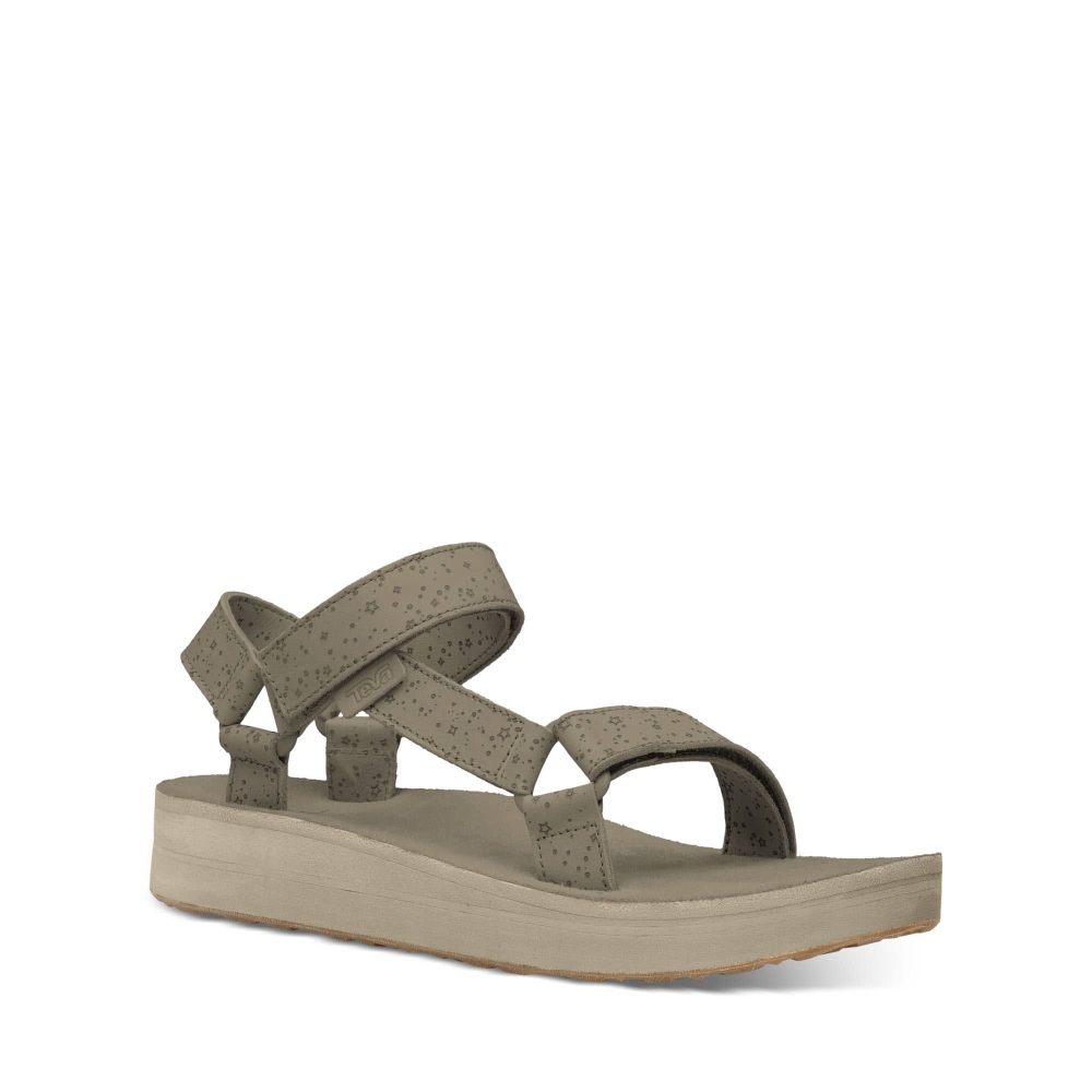 Beige Women's Teva Midform Universal Star Flatform Sandals | 106-QFUKNS