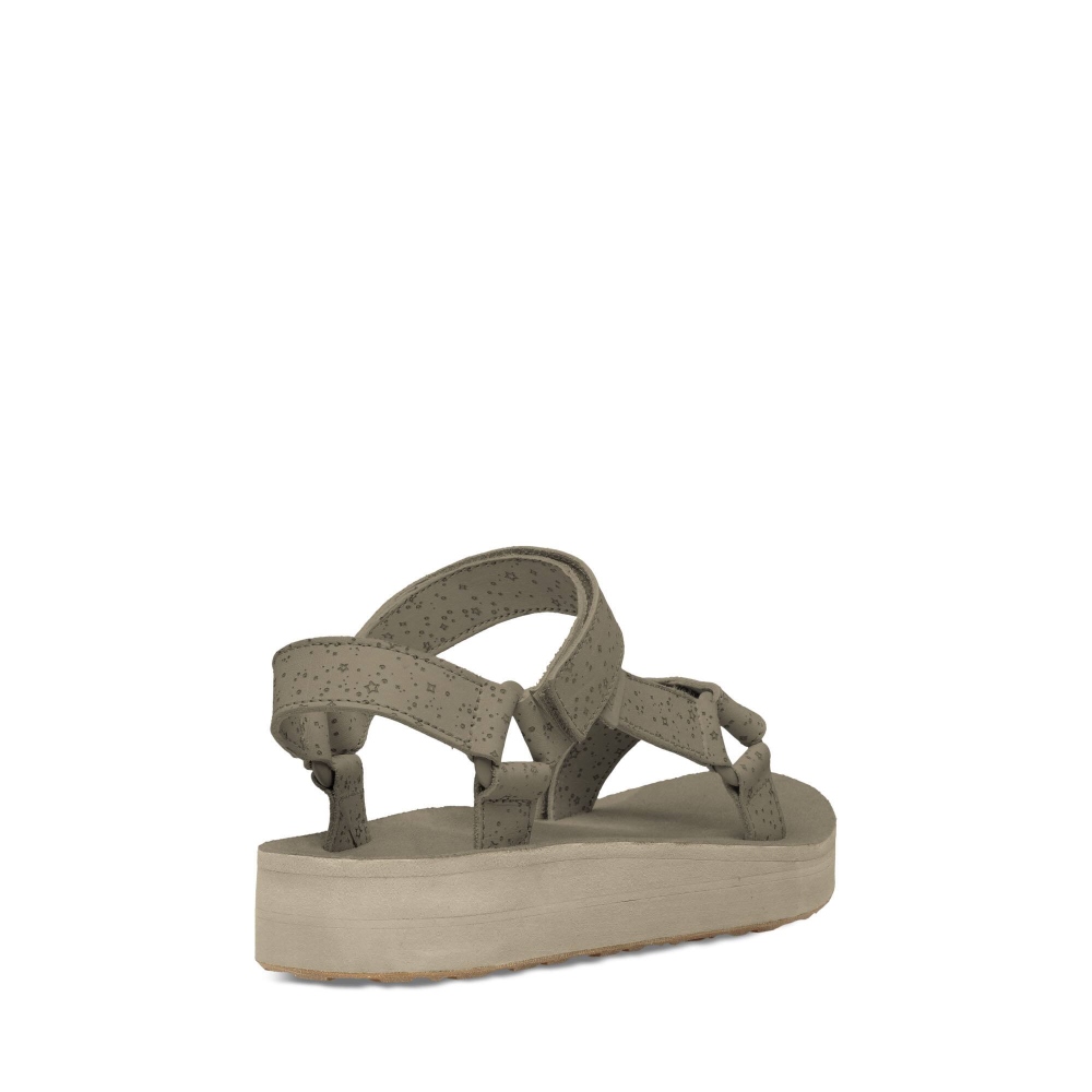 Beige Women's Teva Midform Universal Star Flatform Sandals | 106-QFUKNS