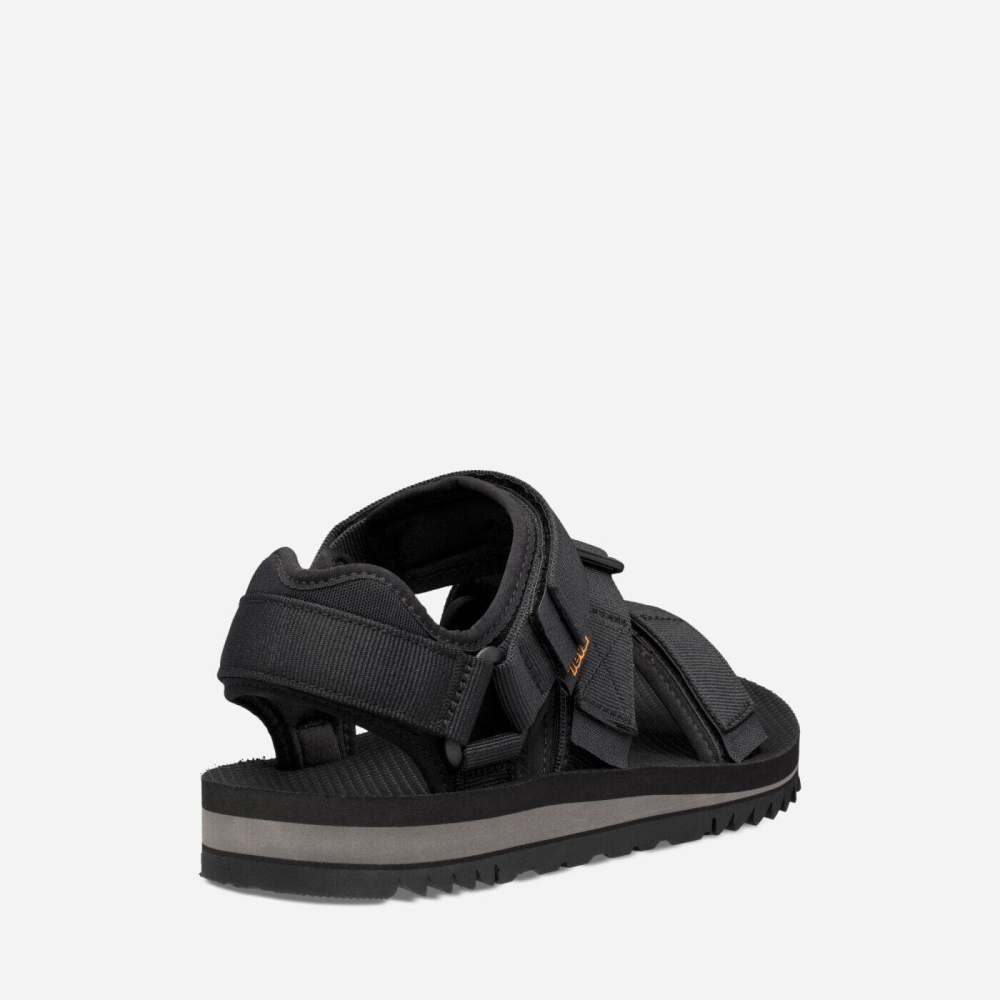 Black Men's Teva Cross Strap Trail Hiking Sandals | 360-PBTMFS