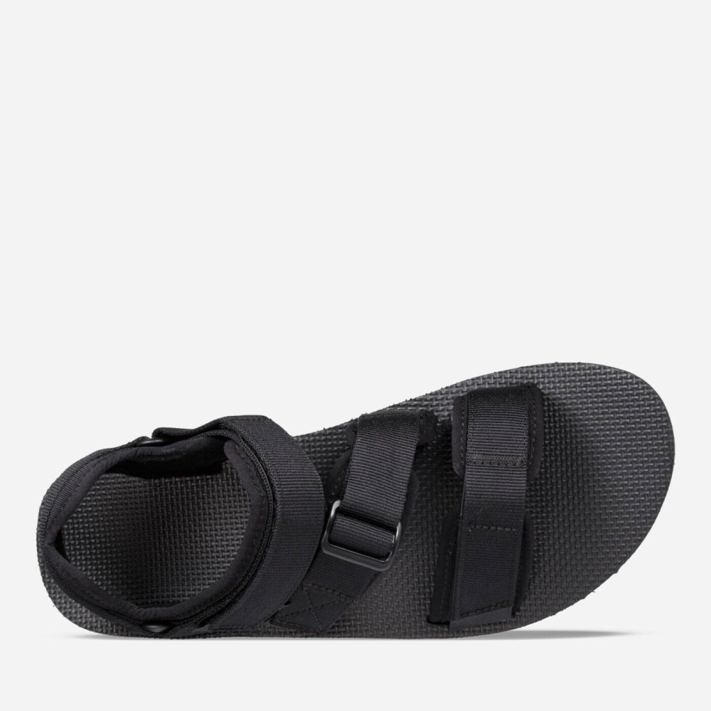 Black Men's Teva Cross Strap Trail Hiking Sandals | 360-PBTMFS