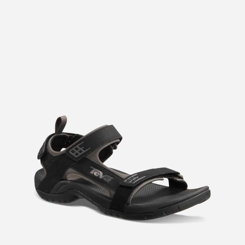 Black Men's Teva Minam Hiking Sandals | 035-TJRGDN