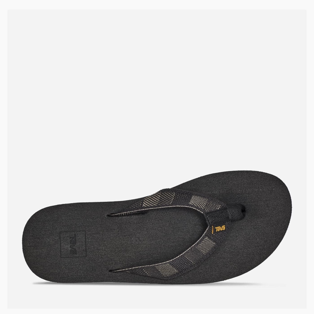 Black Men's Teva Original Mush Flip Flops | 756-AHLRIF