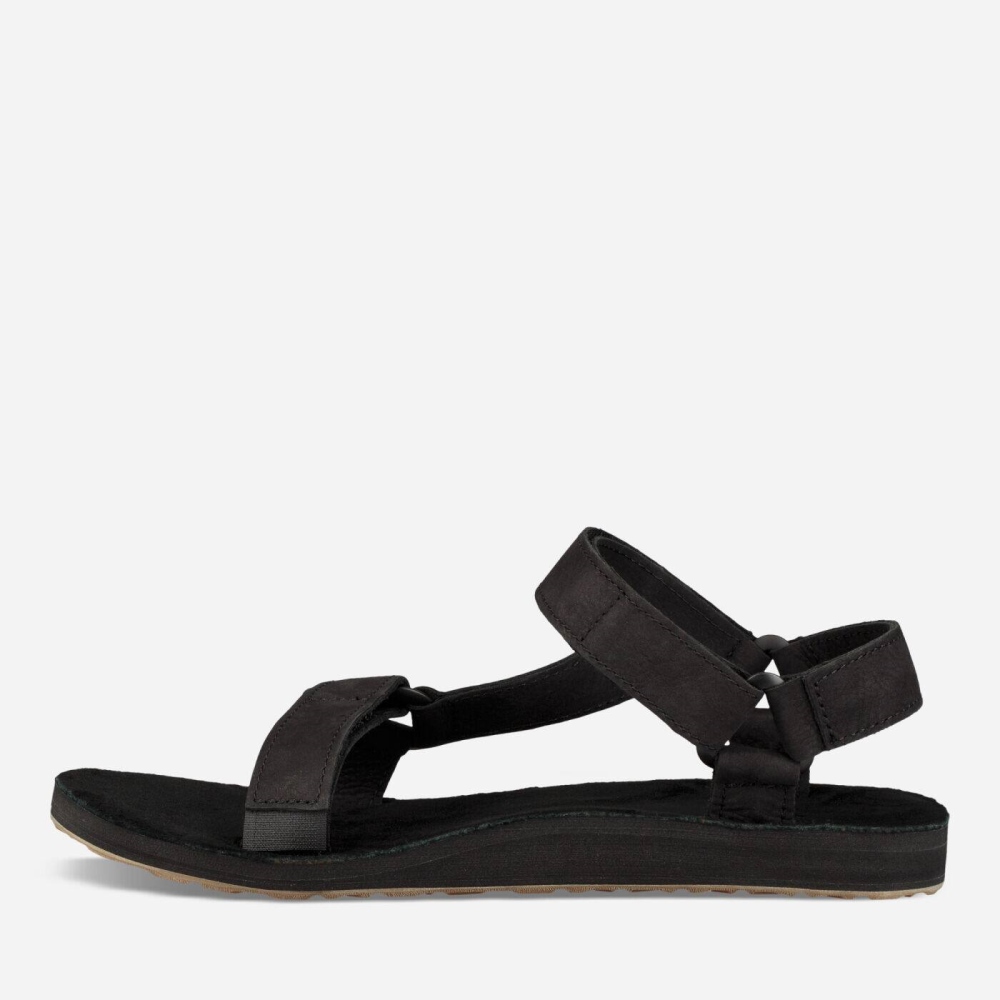 Black Men's Teva Original Universal Leather Sandals | 491-BEXCUW