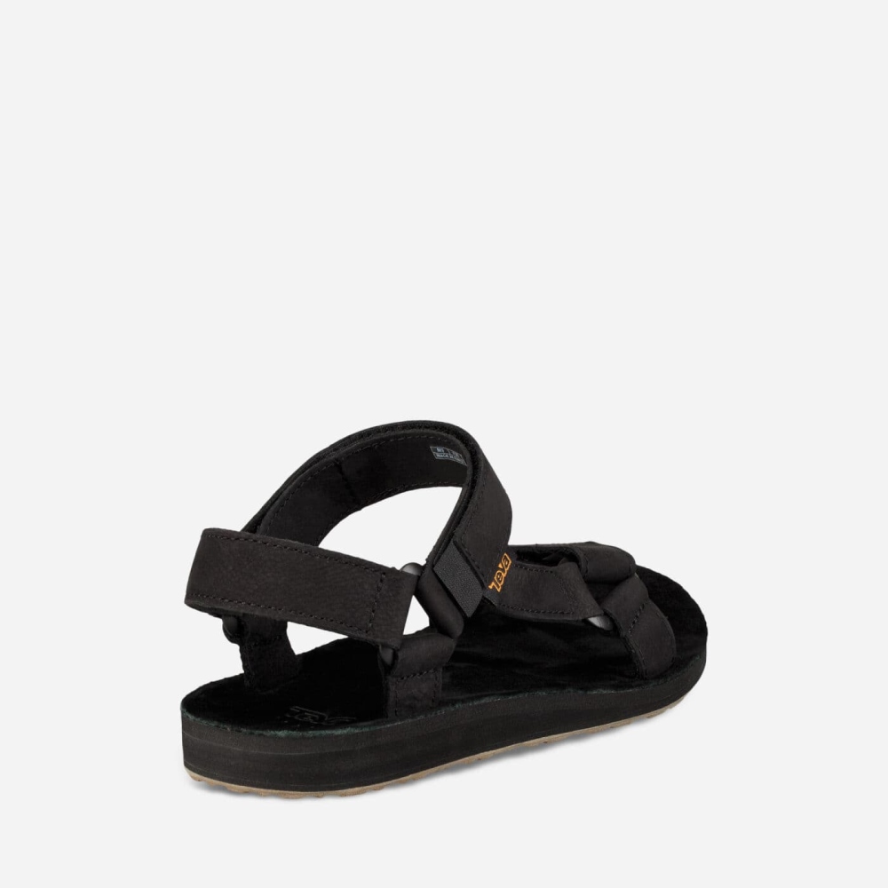 Black Men's Teva Original Universal Leather Sandals | 491-BEXCUW