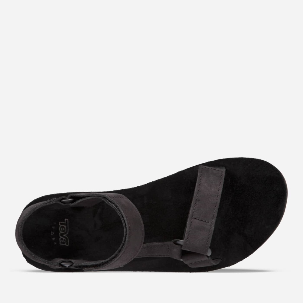 Black Men's Teva Original Universal Leather Sandals | 491-BEXCUW