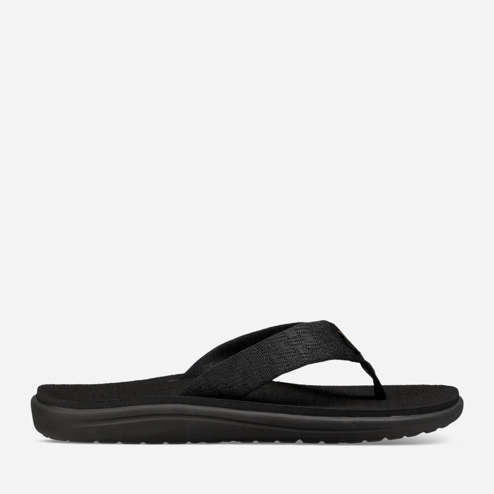 Black Men\'s Teva Voya Flip Flops | 395-ERIYDW