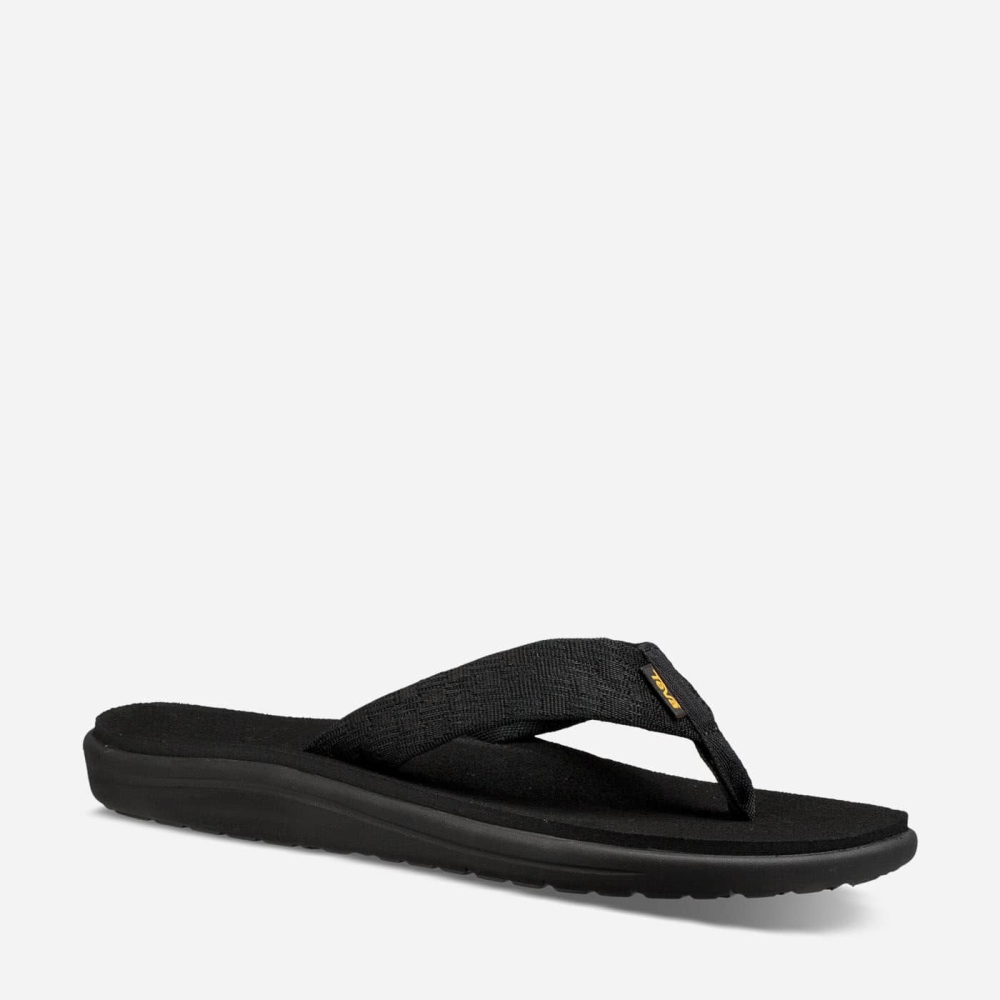 Black Men's Teva Voya Flip Sandals | 695-XOVWTQ