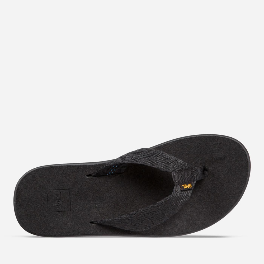 Black Men's Teva Voya Flip Sandals | 695-XOVWTQ