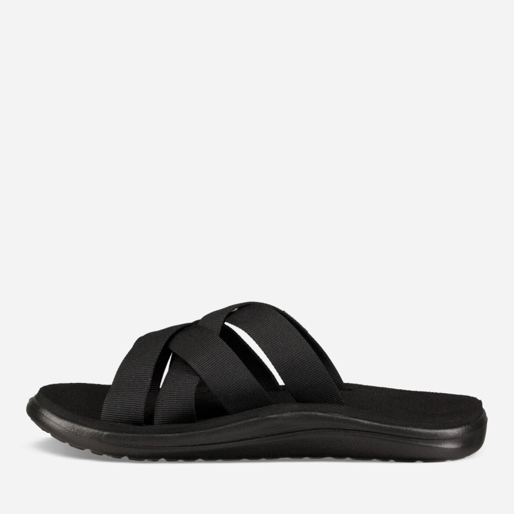 Black Men's Teva Voya Slide Sandals | 986-WITHOS