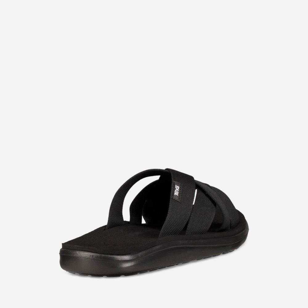 Black Men's Teva Voya Slide Sandals | 986-WITHOS