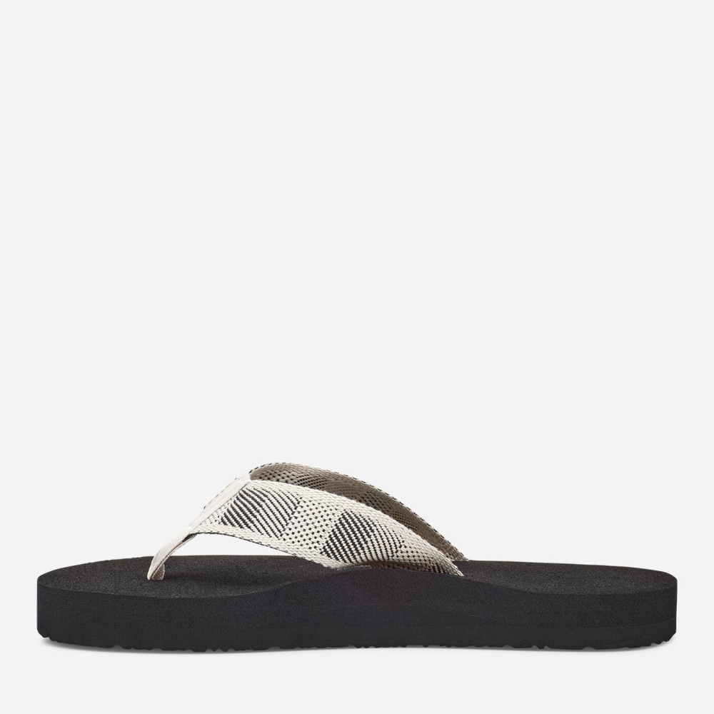 Black White Men's Teva Original Mush Flip Flops | 091-KOEHIQ