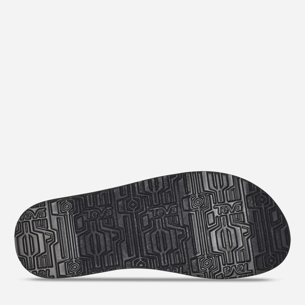 Black White Men's Teva Original Mush Flip Flops | 091-KOEHIQ