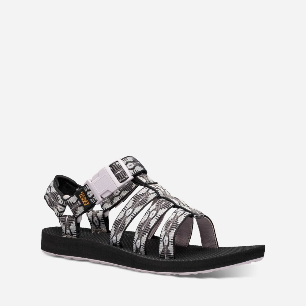 Black White Women's Teva Original Dorado Hiking Sandals | 395-HNVWUA