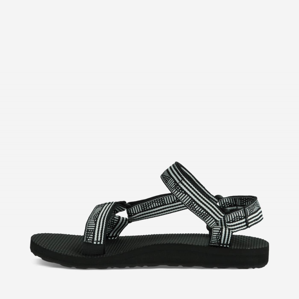 Black White Women's Teva Original Universal Hiking Sandals | 042-OWNCZX