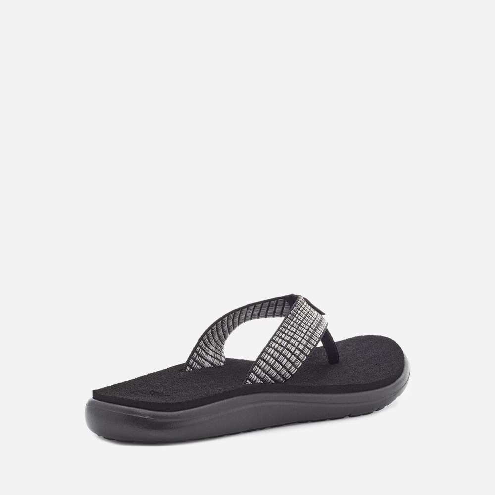 Black White Women's Teva Voya Flip Flops | 270-SPYIXD