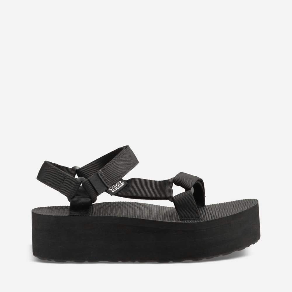 Black Women\'s Teva Flatform Universal Flatform Sandals | 613-CXTYRJ