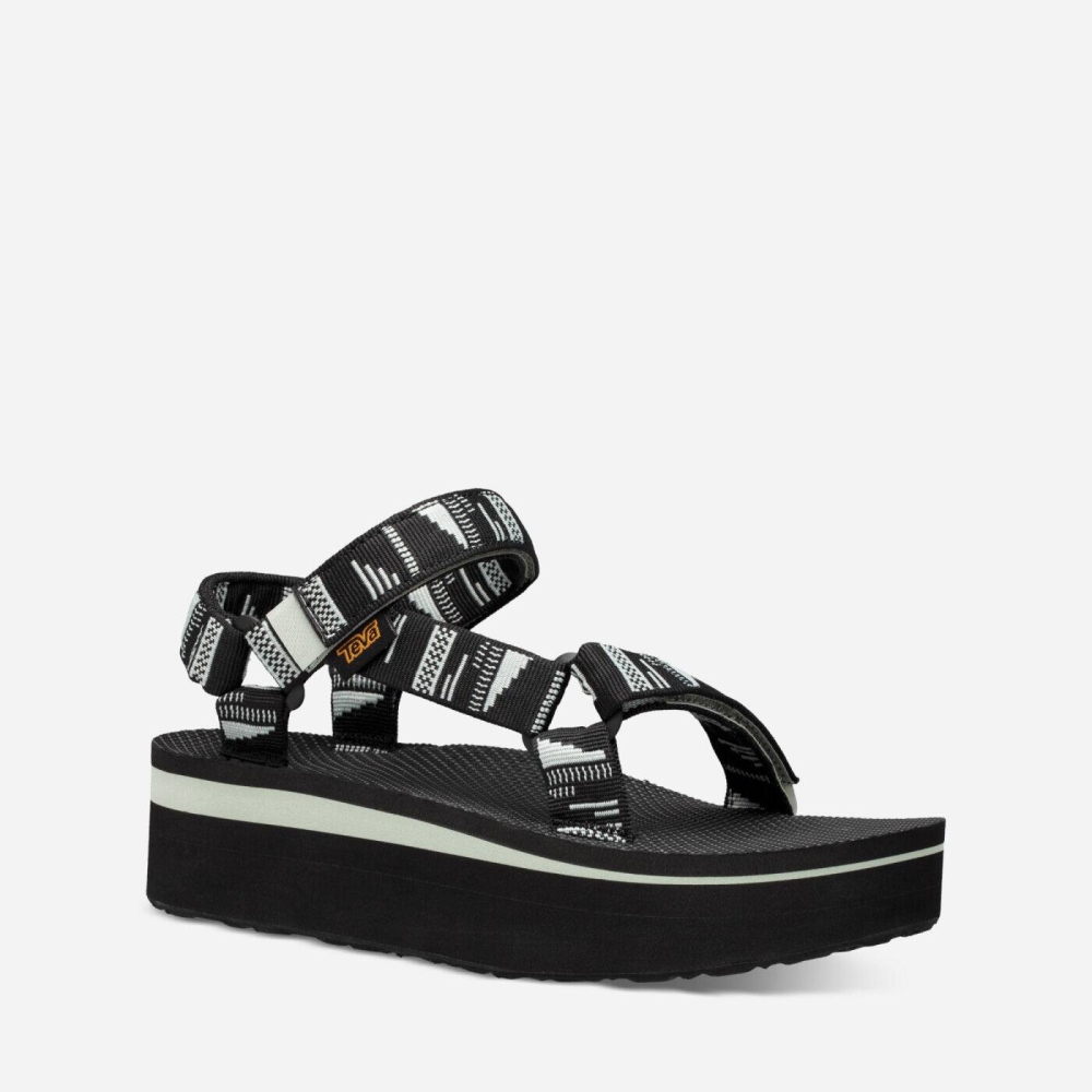 Black Women's Teva Flatform Universal Flatform Sandals | 827-CYAVBK