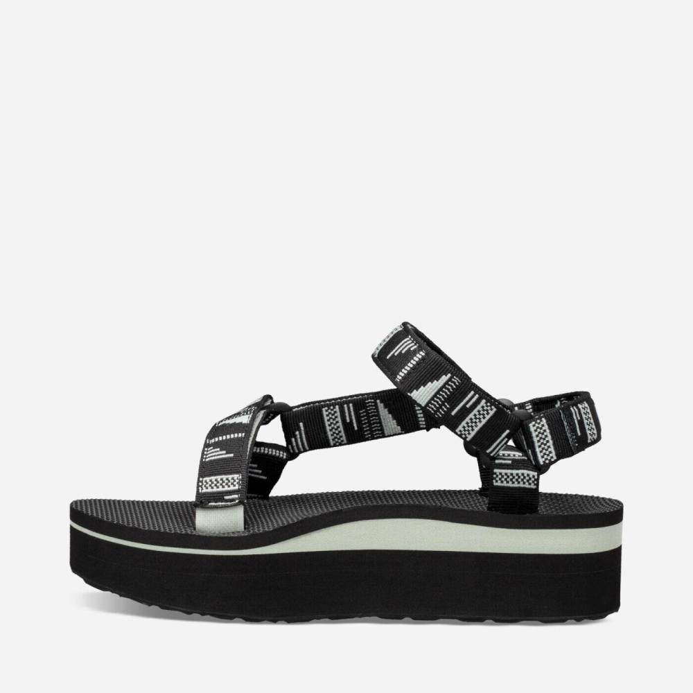 Black Women's Teva Flatform Universal Flatform Sandals | 827-CYAVBK