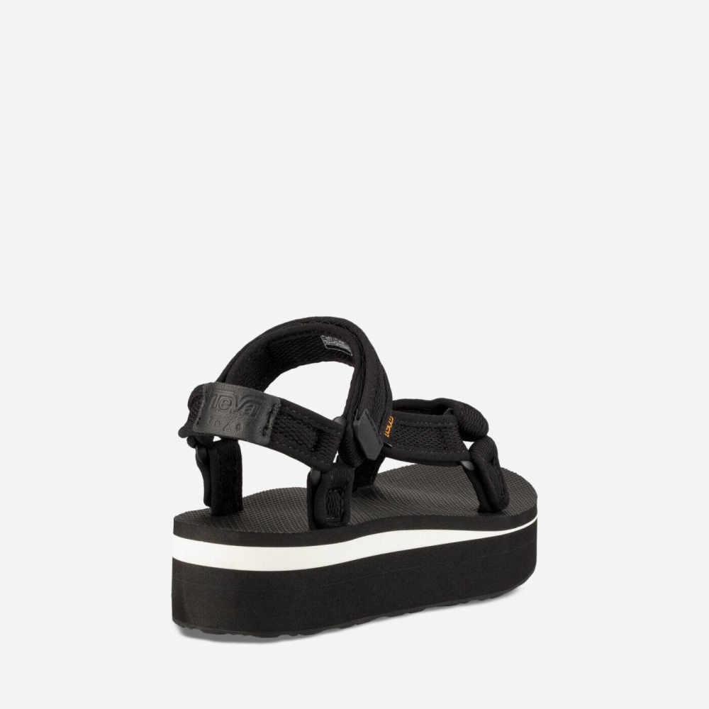 Black Women's Teva Flatform Universal Mesh Print Flatform Sandals | 624-ZSFKCO