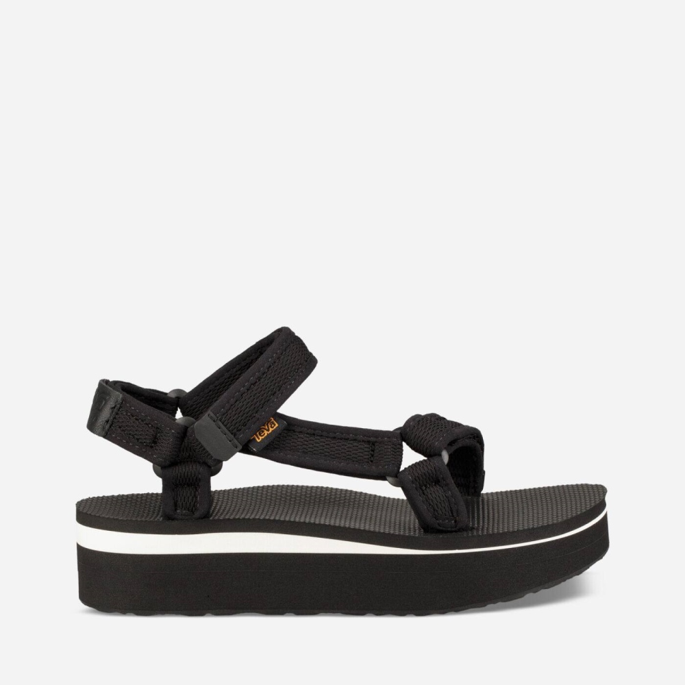 Black Women\'s Teva Flatform Universal Mesh Print Flatform Sandals | 624-ZSFKCO