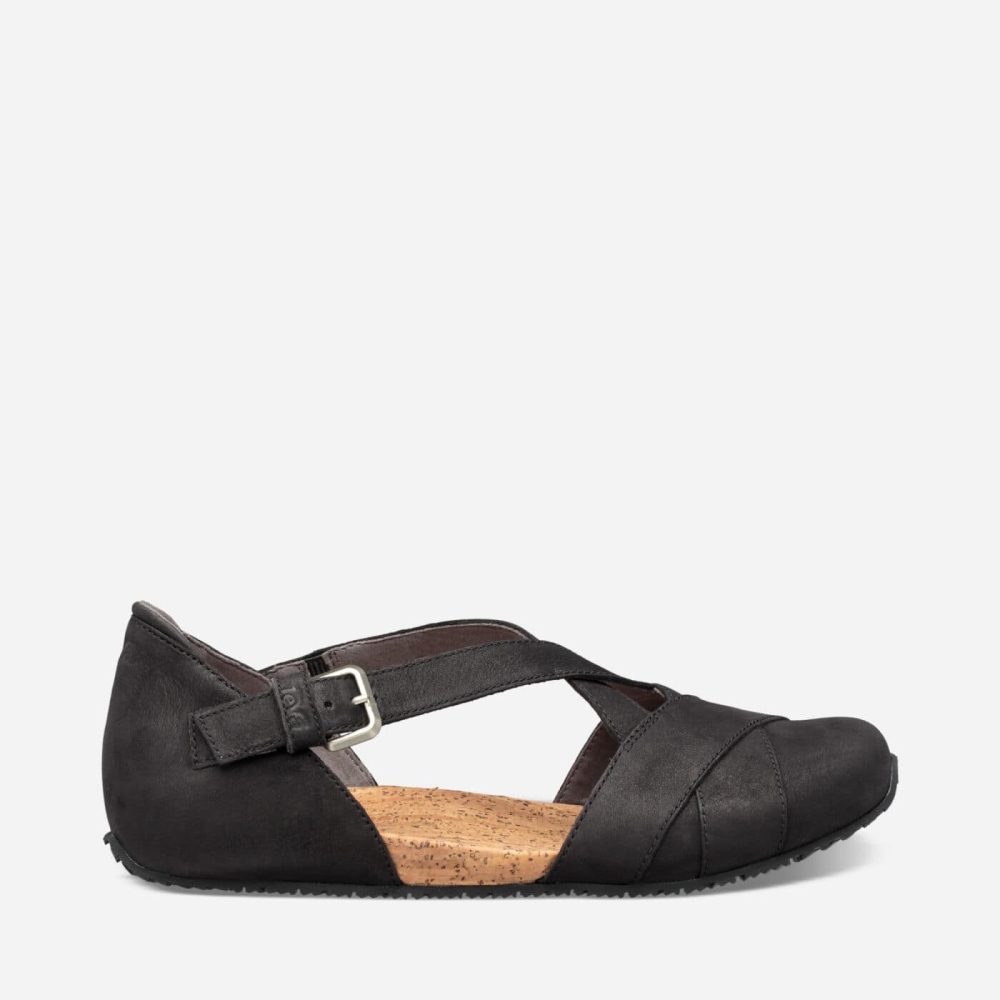 Black Women\'s Teva Mahonia Mary Jane Slip On Shoes | 610-TSIUEO