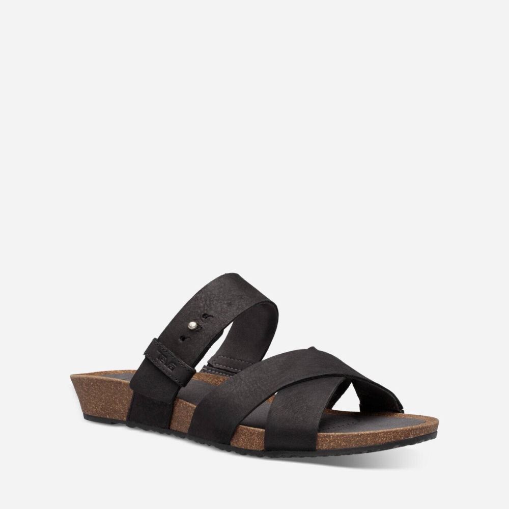 Black Women's Teva Mahonia Slide Sandals | 931-MOFLVK