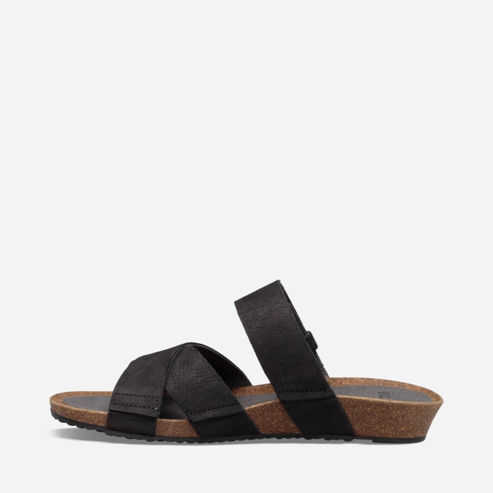 Black Women's Teva Mahonia Slide Sandals | 931-MOFLVK