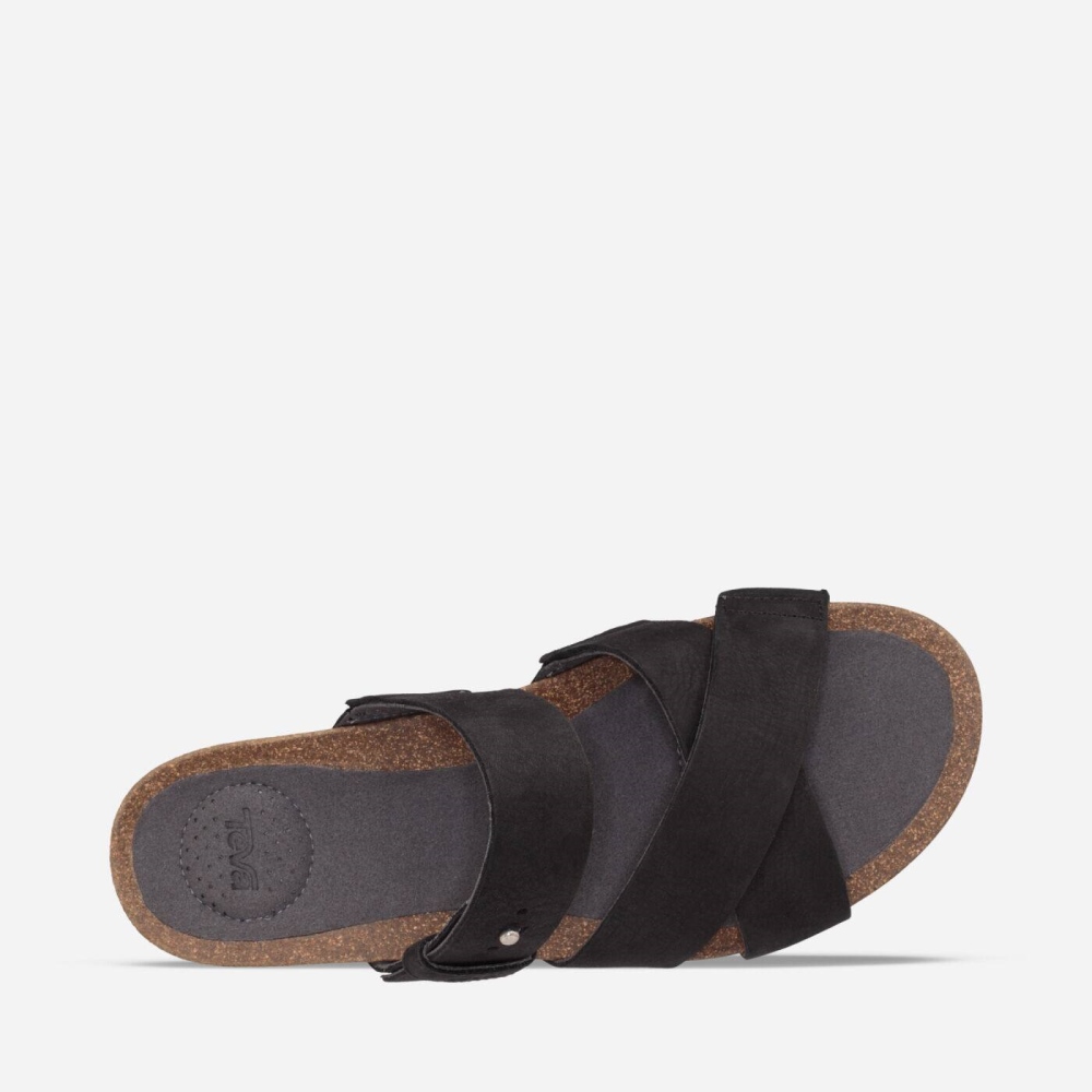 Black Women's Teva Mahonia Slide Sandals | 931-MOFLVK