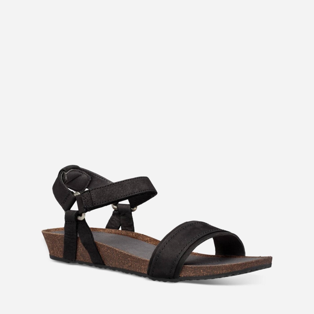 Black Women's Teva Mahonia Stitch Heel Sandals | 376-CBPYAE