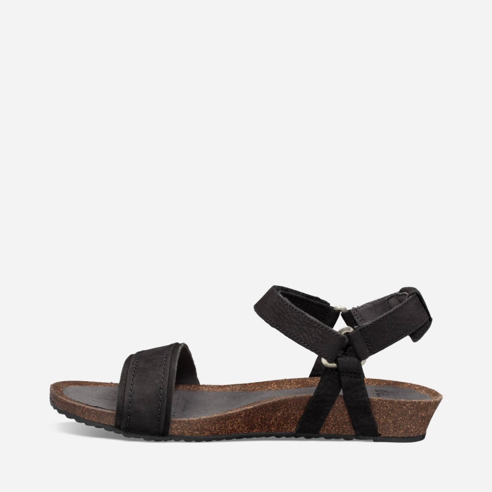 Black Women's Teva Mahonia Stitch Heel Sandals | 376-CBPYAE