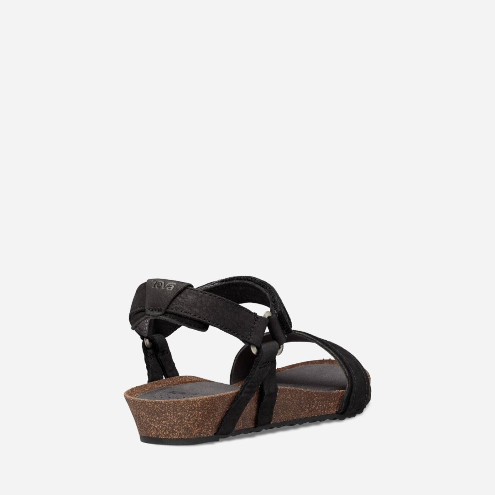 Black Women's Teva Mahonia Stitch Heel Sandals | 376-CBPYAE