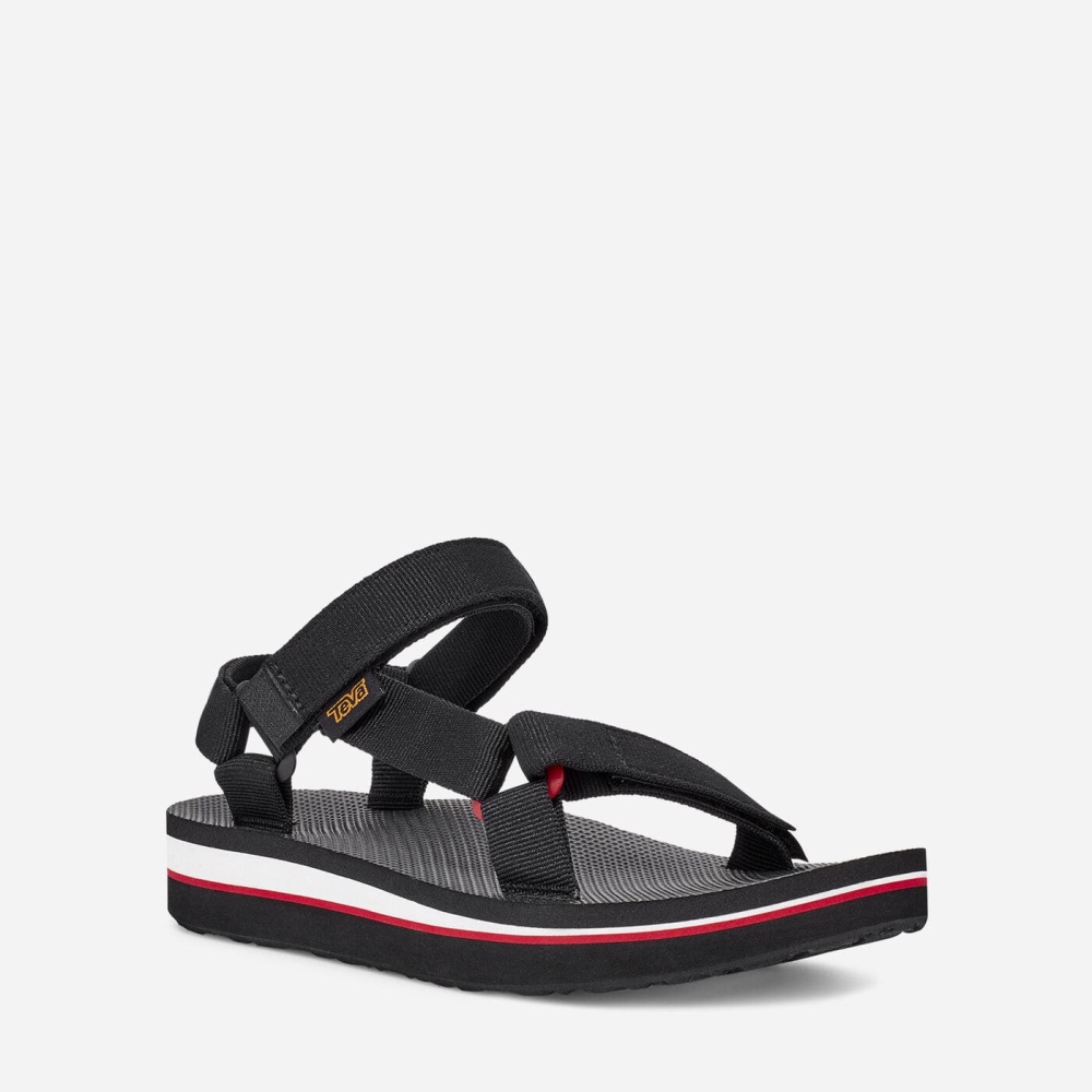 Black Women's Teva Midform Universal Flatform Sandals | 032-DJLCXG