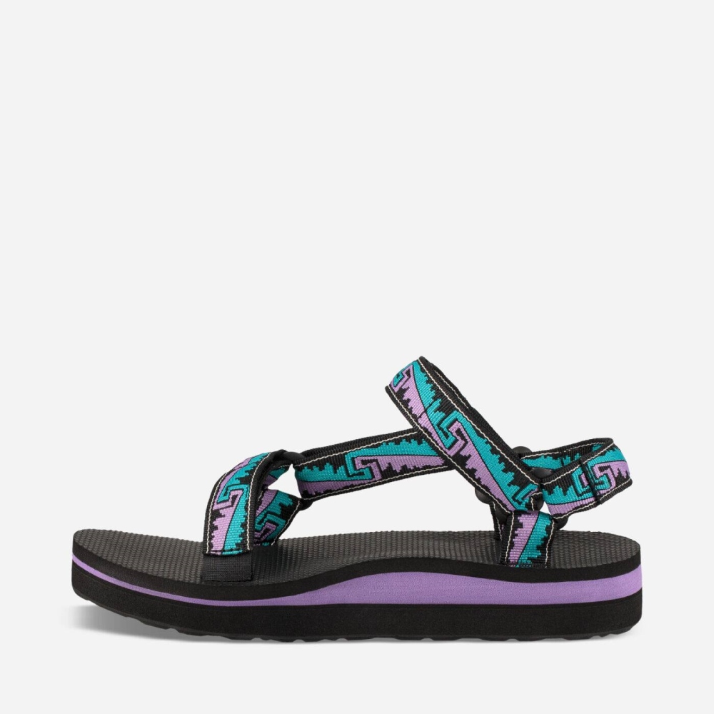 Black Women's Teva Midform Universal Flatform Sandals | 325-EMOZXP