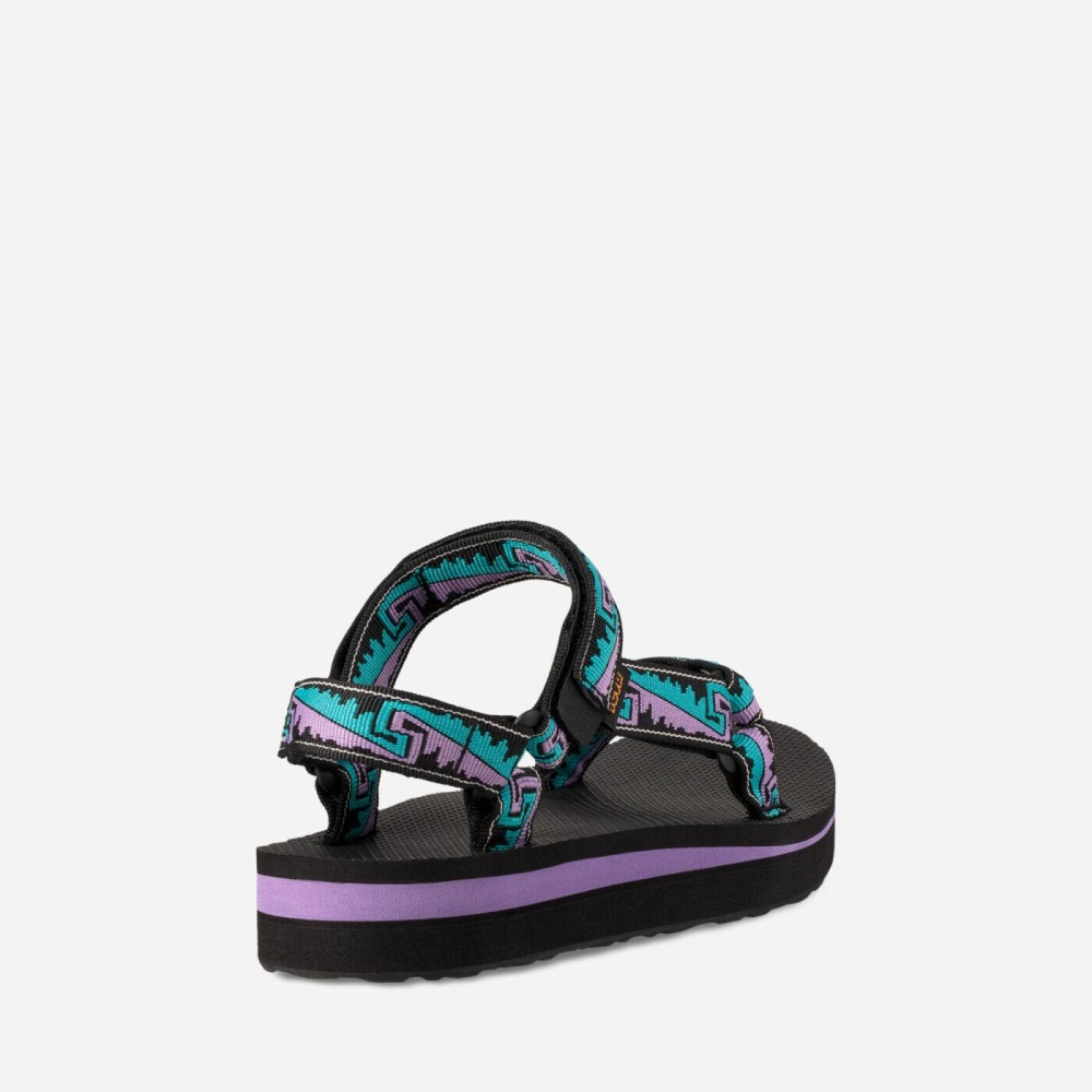 Black Women's Teva Midform Universal Flatform Sandals | 325-EMOZXP