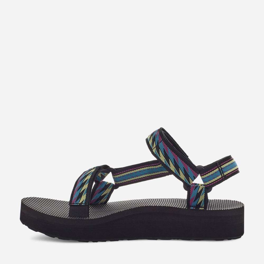 Black Women's Teva Midform Universal Flatform Sandals | 352-AFUKZS