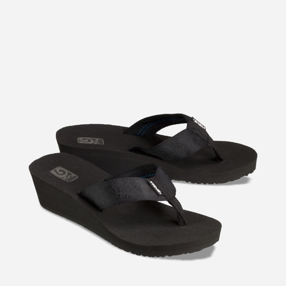 Black Women's Teva Mush Mandalyn 2 Wedge Sandals | 917-BODAUL