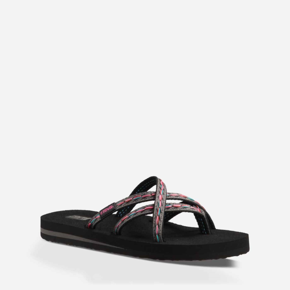 Black Women's Teva Olowahu Flip Flops | 160-QFOSHU