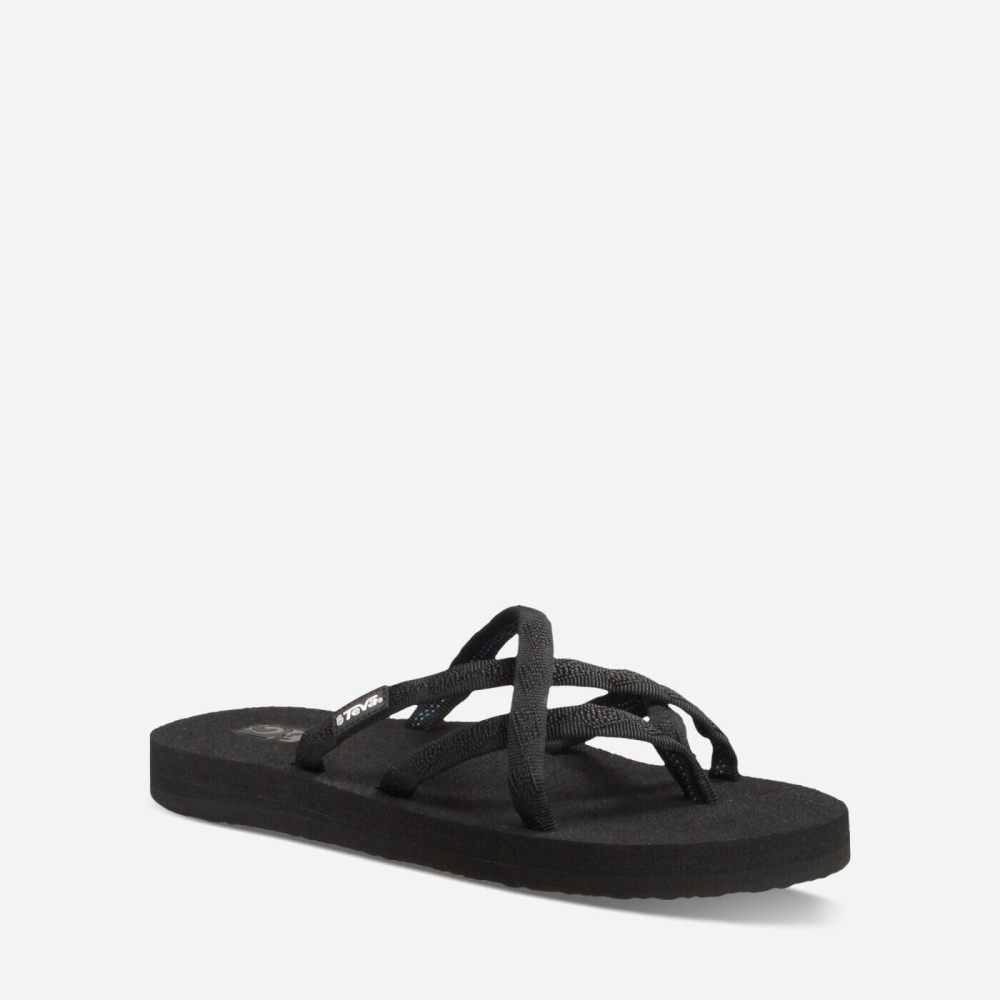 Black Women's Teva Olowahu Flip Flops | 243-BYVDUQ