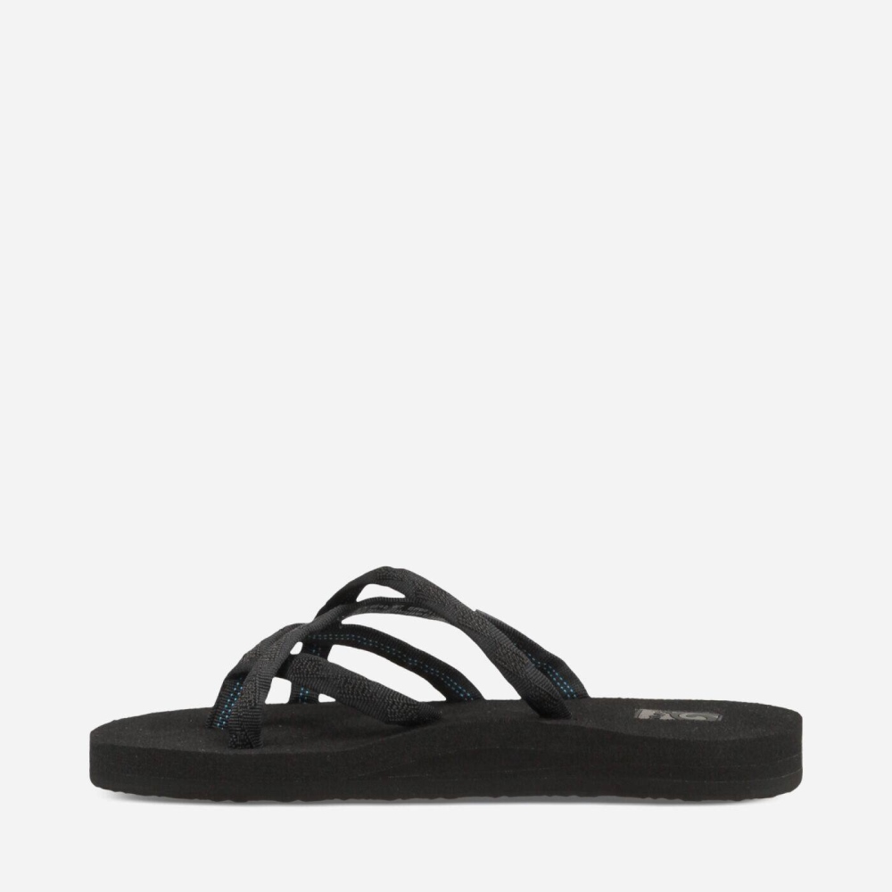 Black Women's Teva Olowahu Flip Flops | 243-BYVDUQ