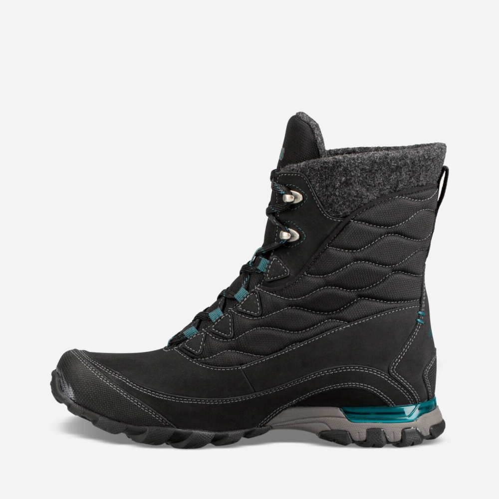 Black Women's Teva Sugarfrost Insulated WP Lace Up Shoes | 613-XGEKSU