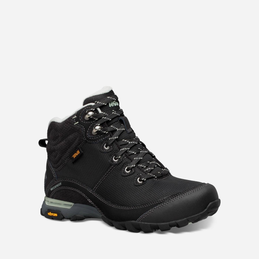 Black Women's Teva Sugarpine Mid WP Boots | 401-ZAKWSY