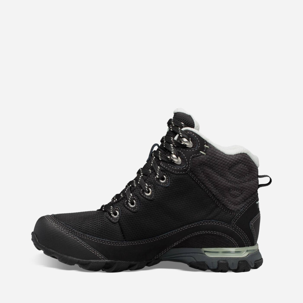 Black Women's Teva Sugarpine Mid WP Boots | 401-ZAKWSY