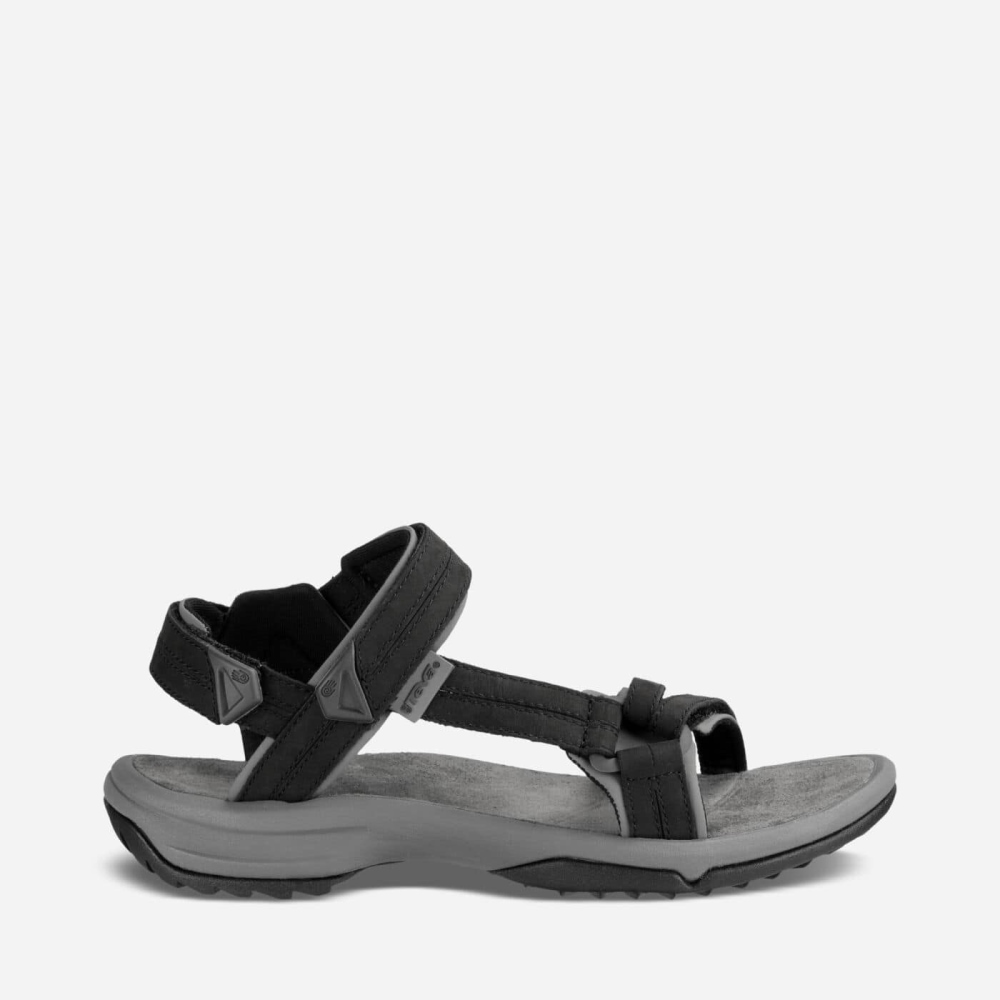 Black Women\'s Teva Terra Fi Lite Leather Hiking Sandals | 864-NCIYZE