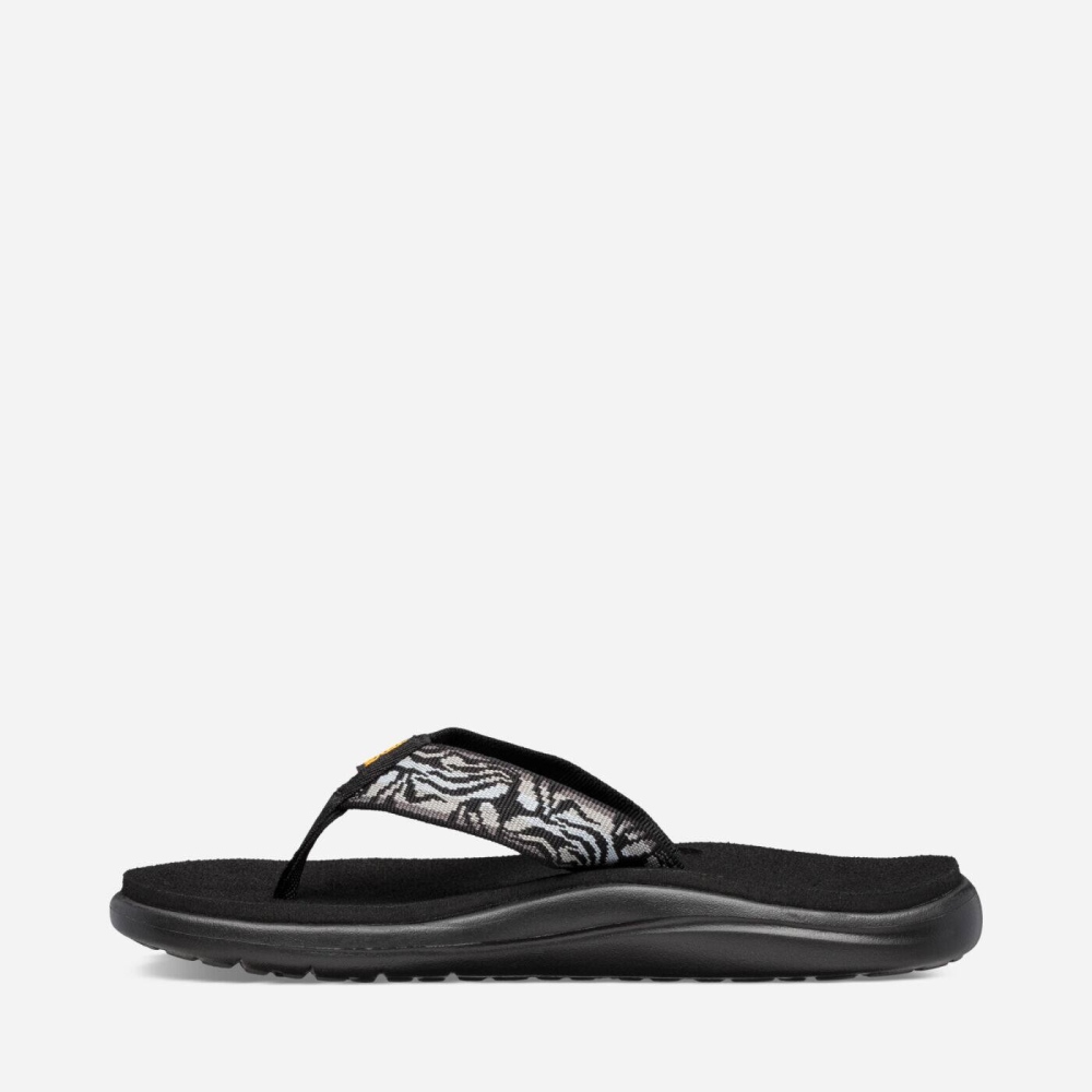 Black Women's Teva Voya Flip Flops | 271-TIYGJH