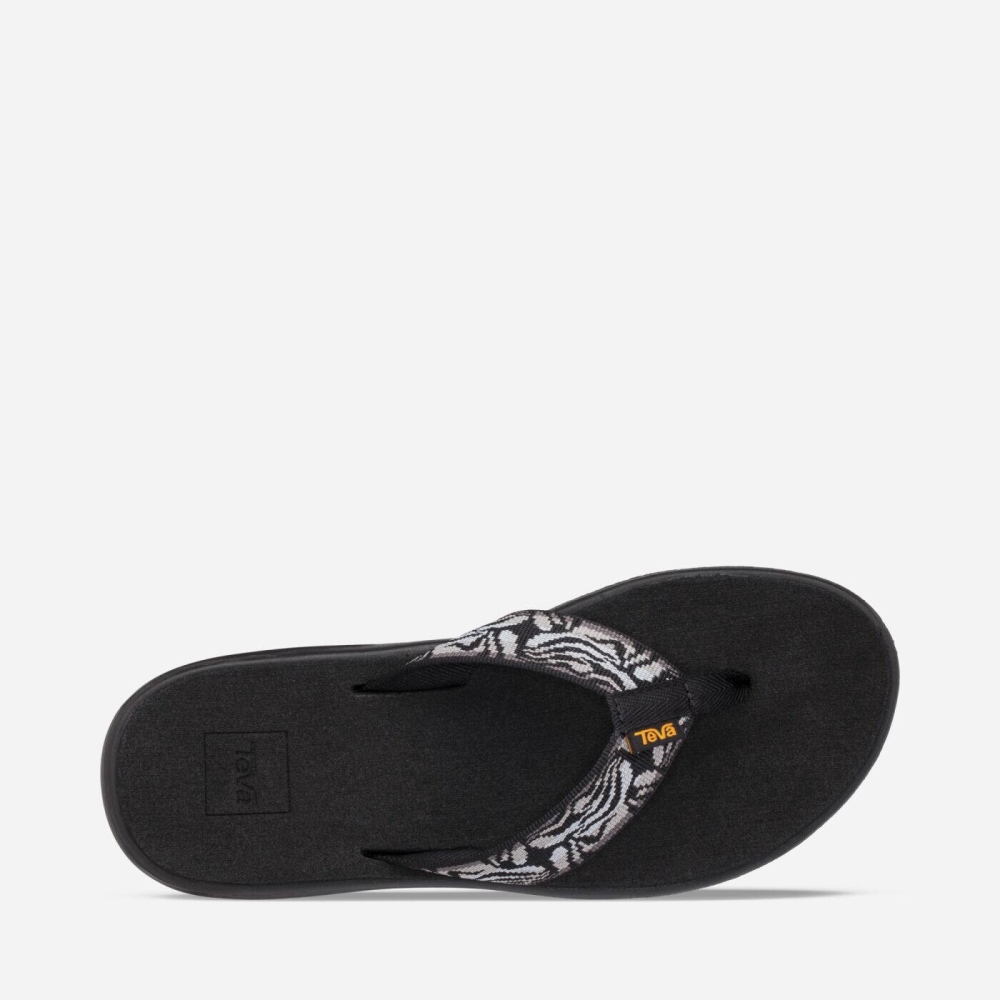 Black Women's Teva Voya Flip Flops | 271-TIYGJH