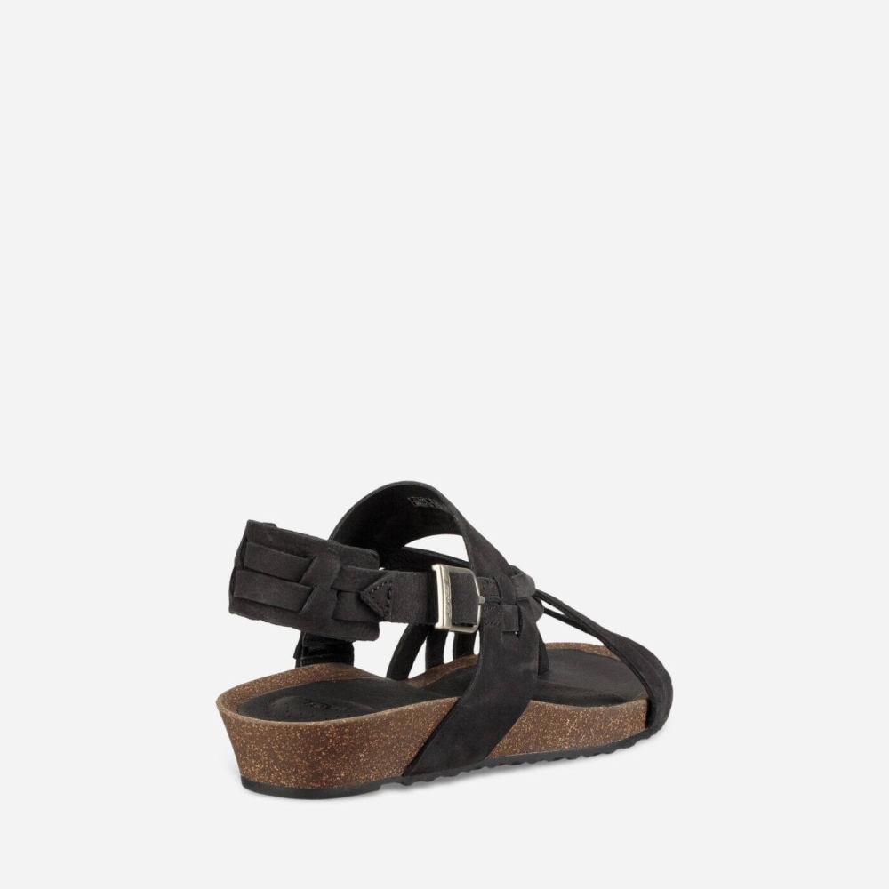 Black Women's Teva Ysidro Extension Wedge Sandals | 615-UPRNXI