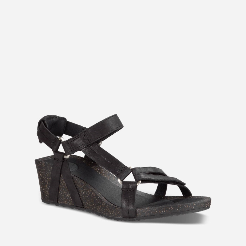 Black Women's Teva Ysidro Universal Wedge Sandals | 680-ZENKJS