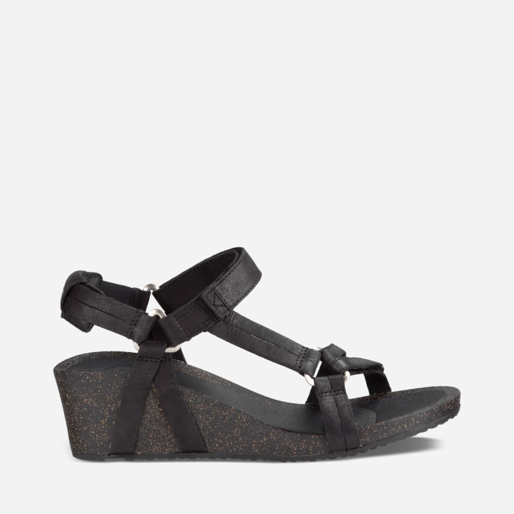 Black Women\'s Teva Ysidro Universal Wedge Sandals | 680-ZENKJS