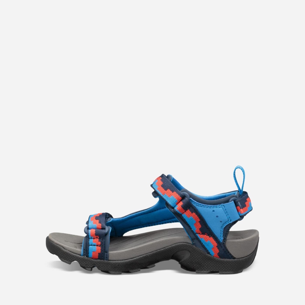 Blue Red Kids' Teva Tanza Hiking Sandals | 018-DZYVLN