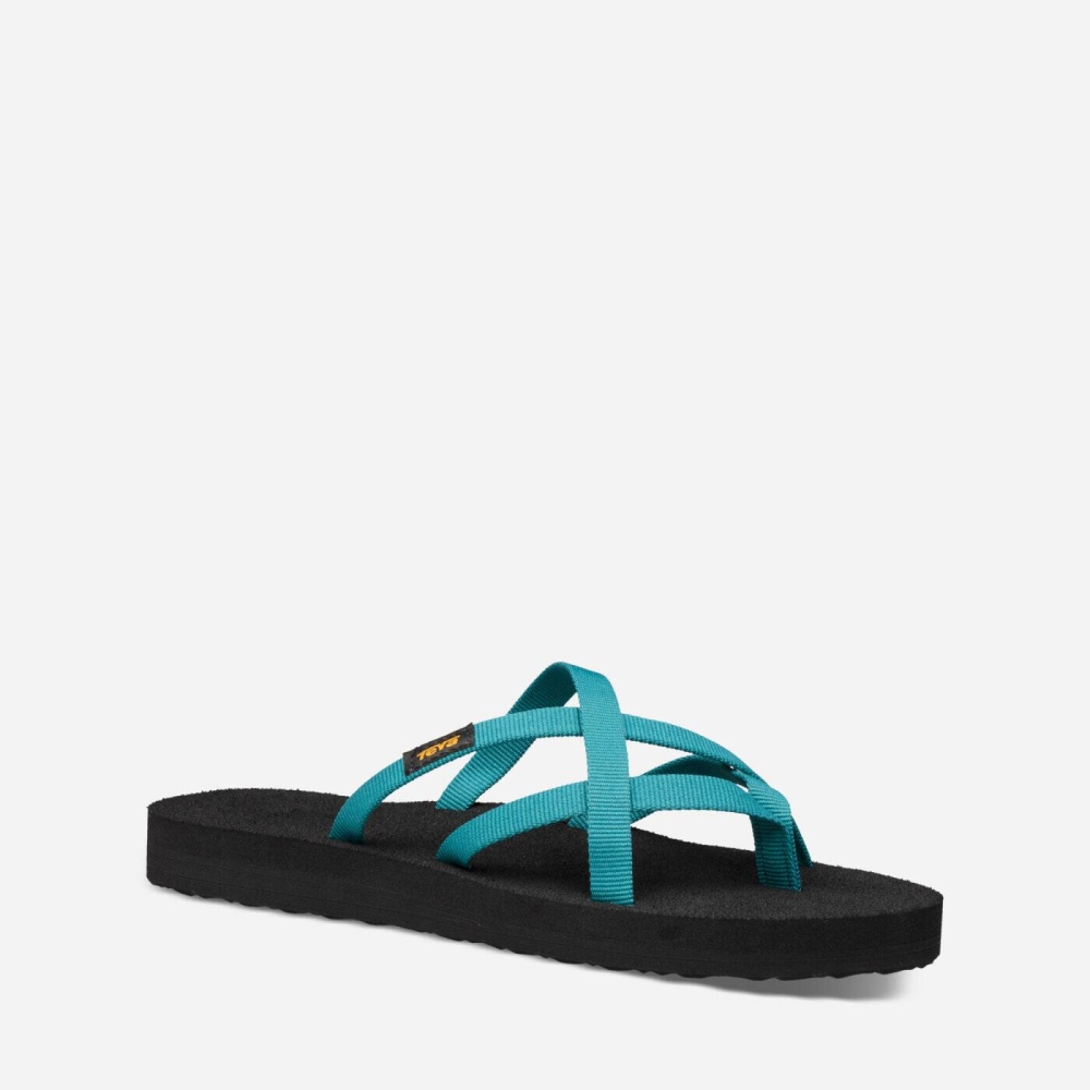 Blue Women's Teva Olowahu Flip Flops | 653-JPYFEK